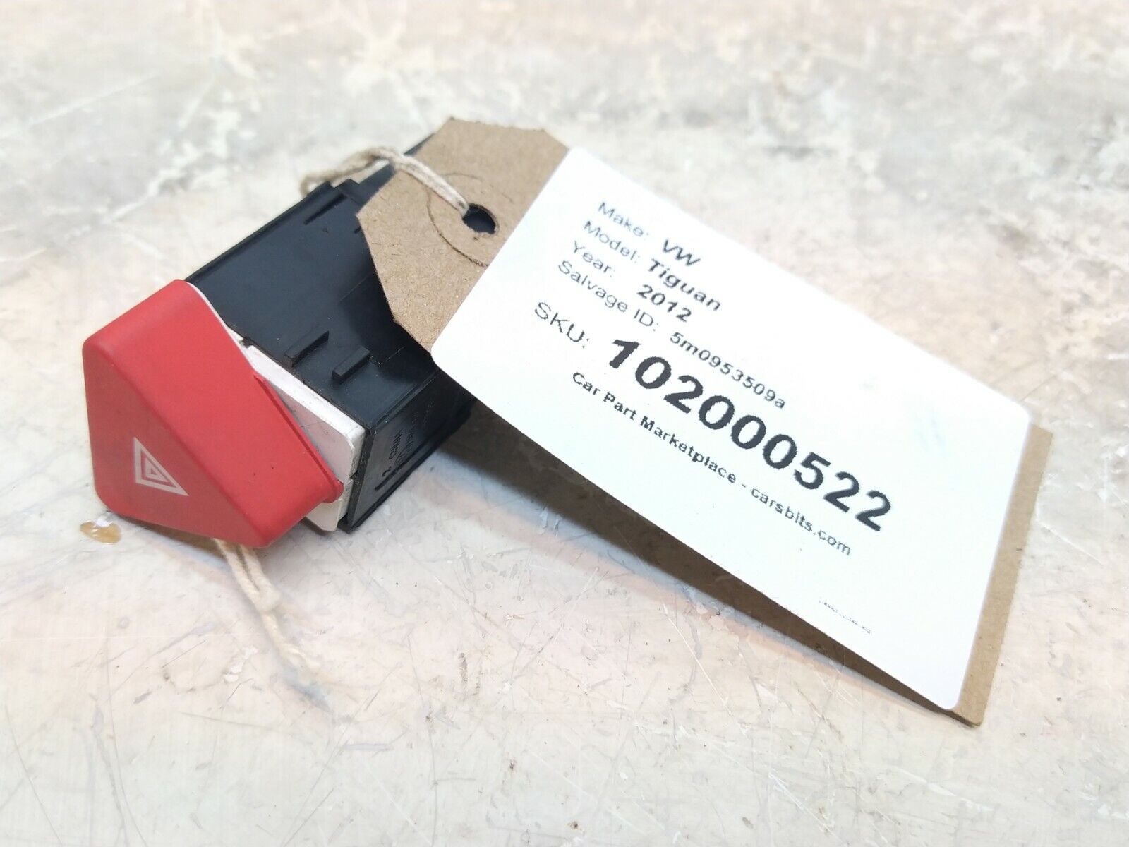 2012 VW Tiguan Hazard Warning Switch 5m0953509a - Image 4