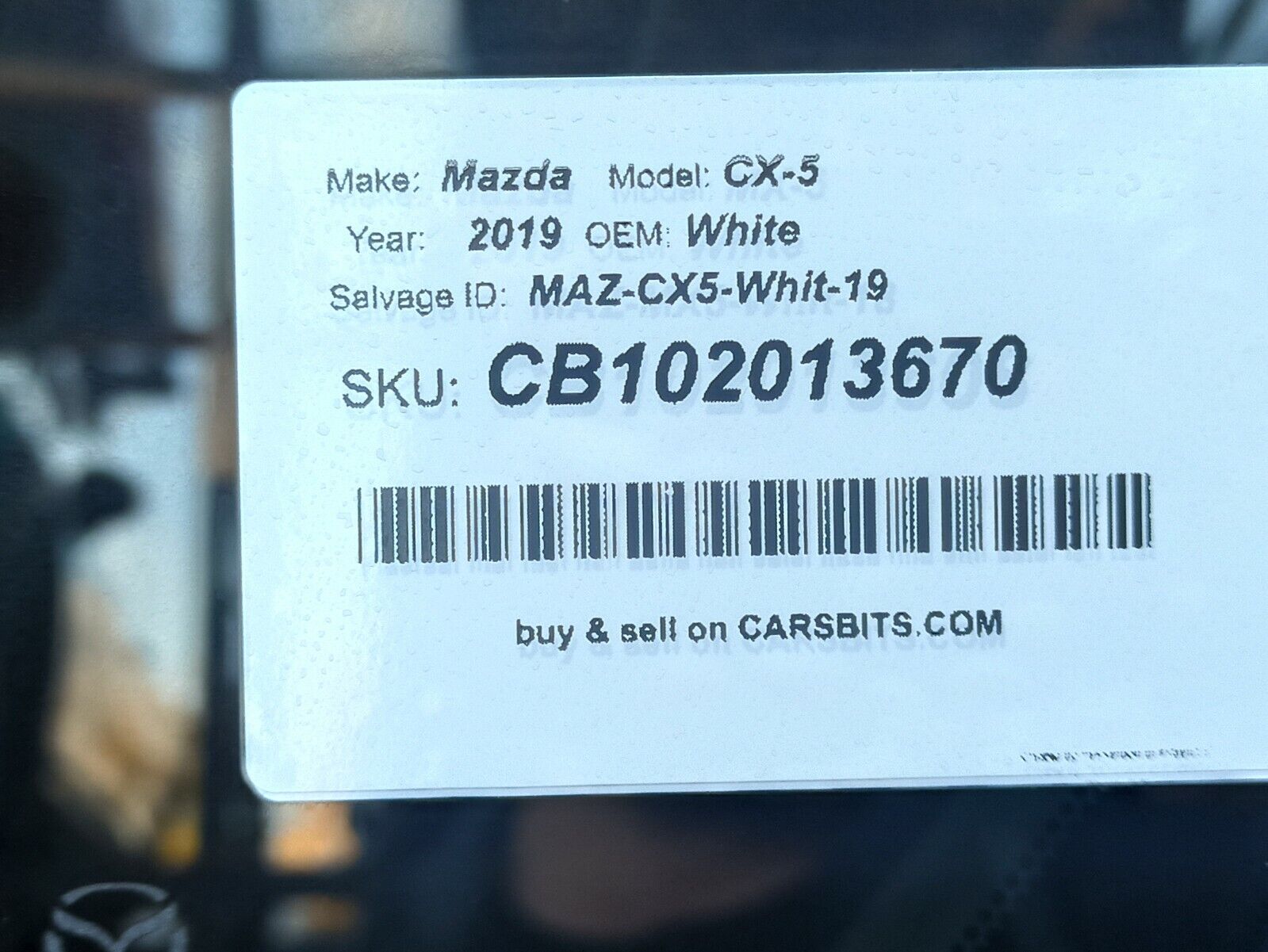 Mazda CX5 CX-5 2017-2021 Quarter Panel Window Glass Passenger Side