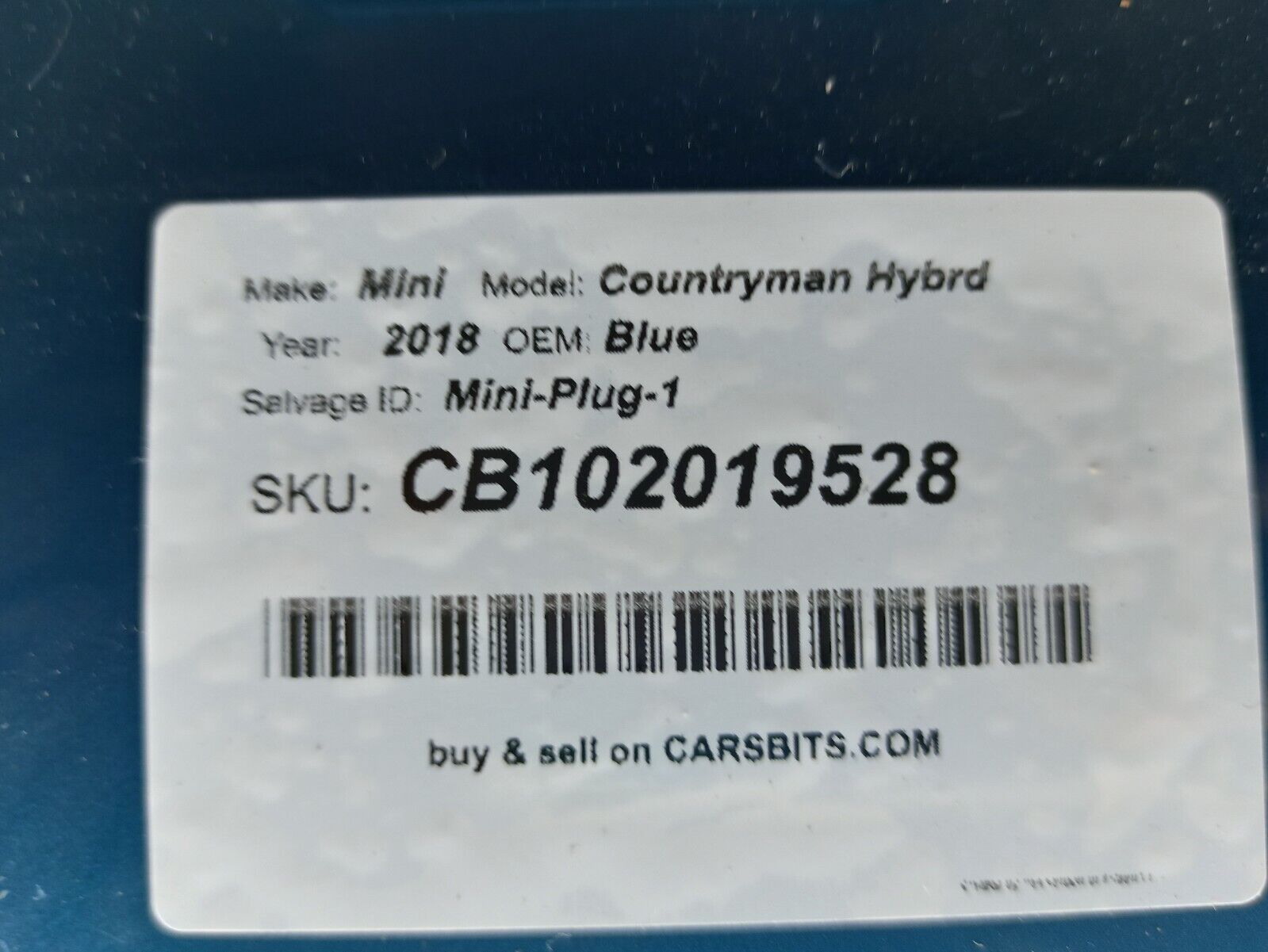 Mini F60 Countryman Plugin 2018-2020 C2M Blue Front Bumper