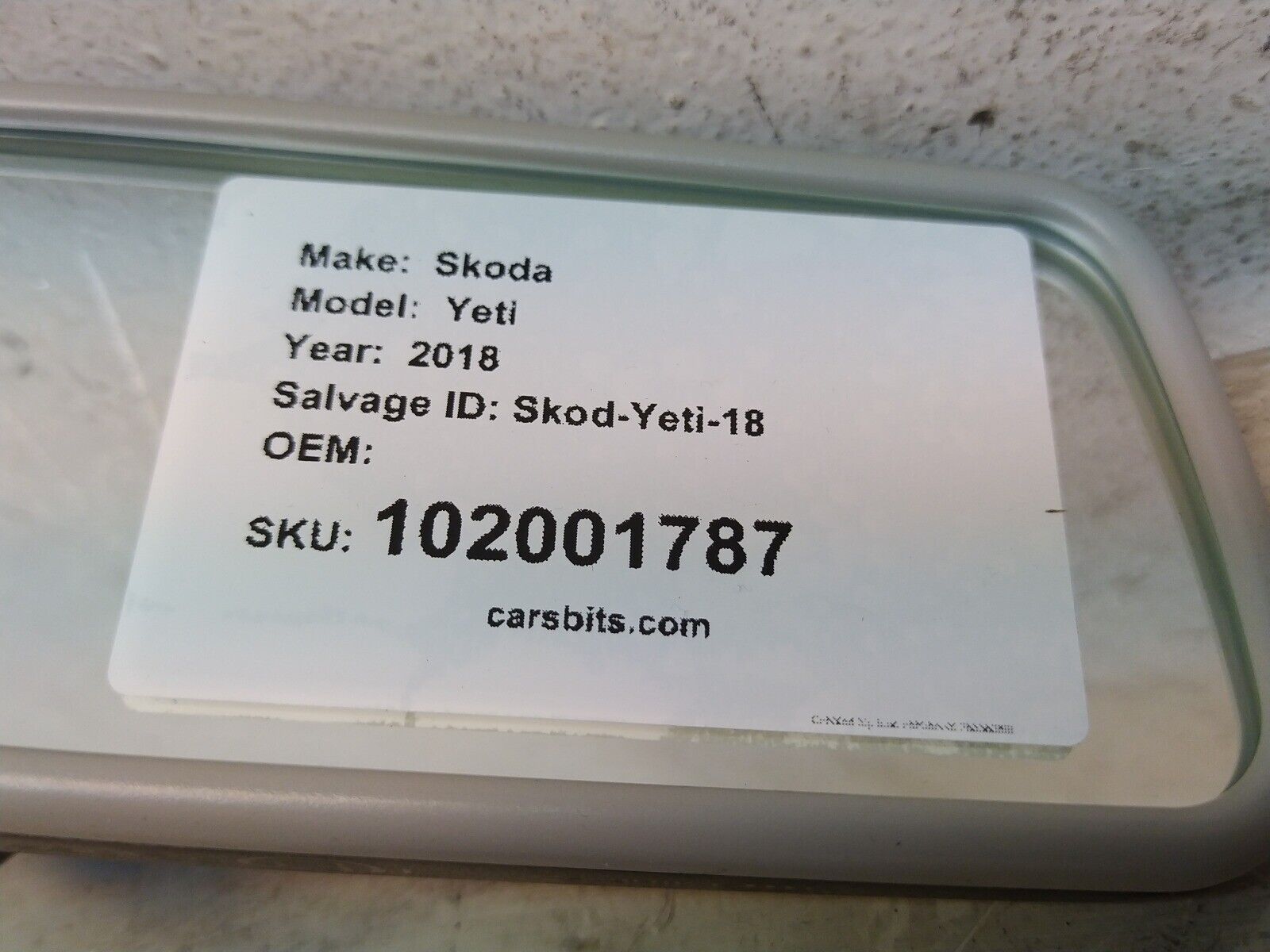 Skoda Yeti 5L7 2009-2018 Interior Rear View Mirror - Image 5