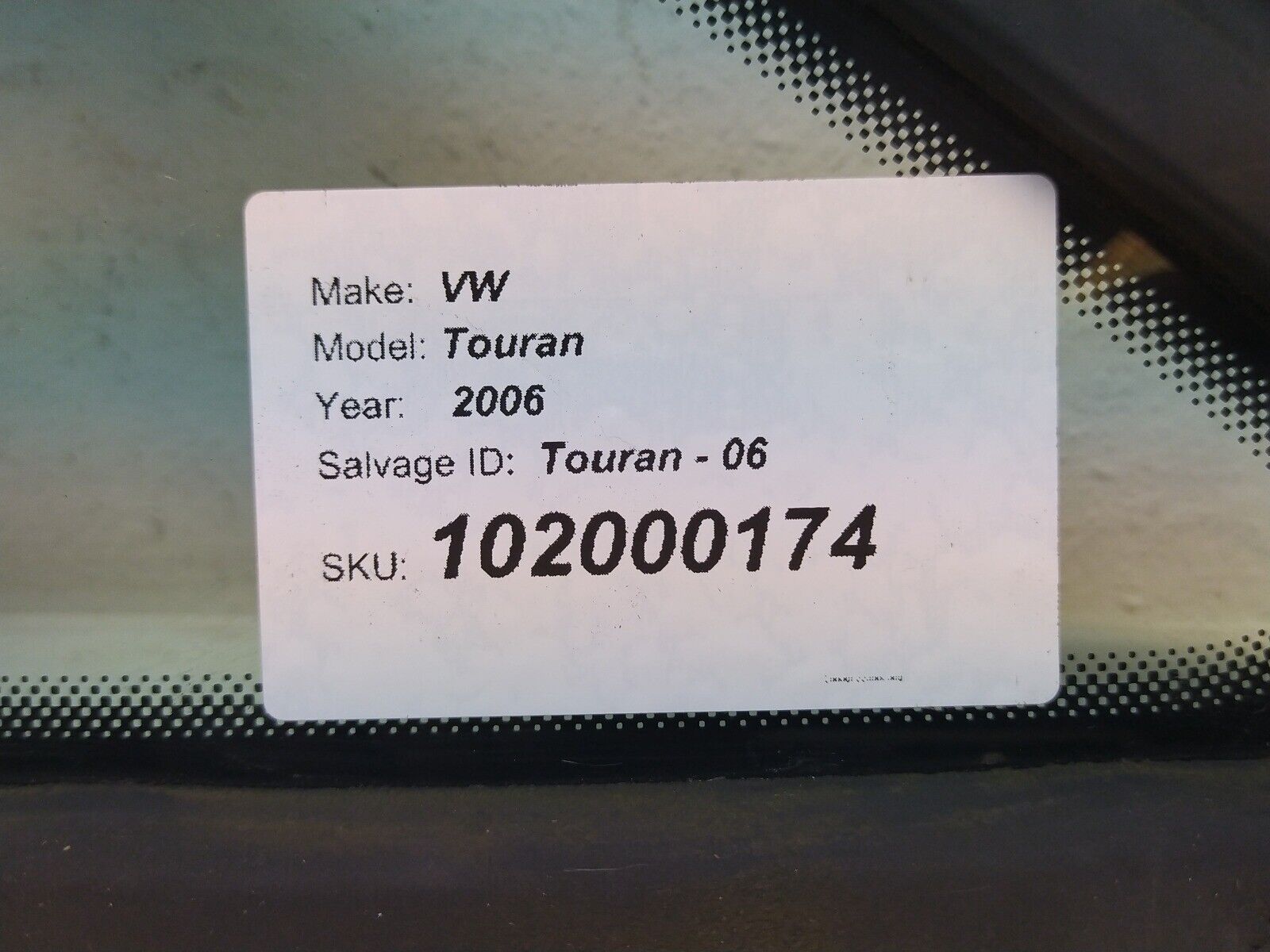 VW Touran 2003-2006 BKD 2.0 Front Driver Side Quarter Window Glass 43R-0004 - Image 3