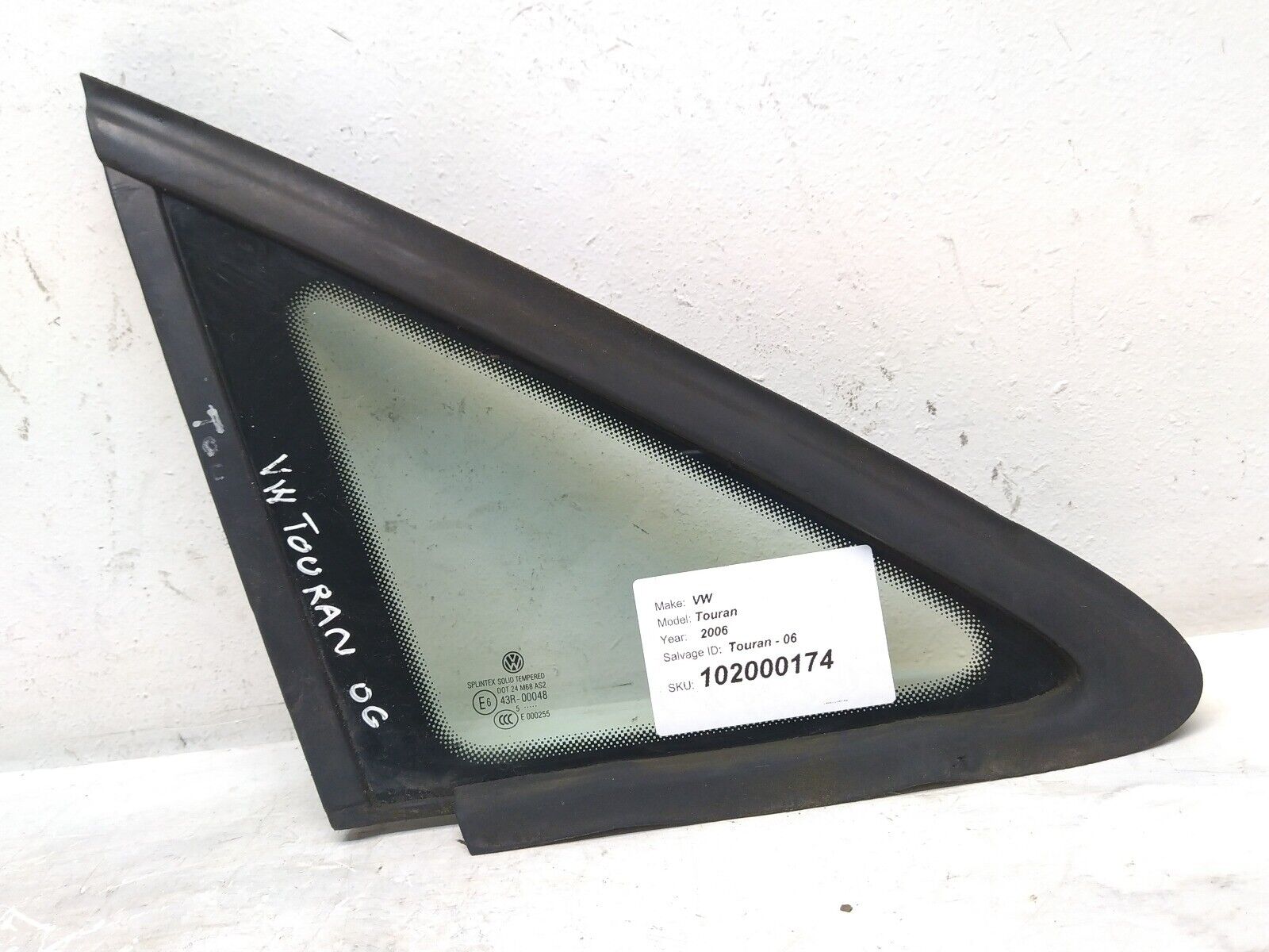 VW Touran 2003-2006 BKD 2.0 Front Driver Side Quarter Window Glass 43R-0004