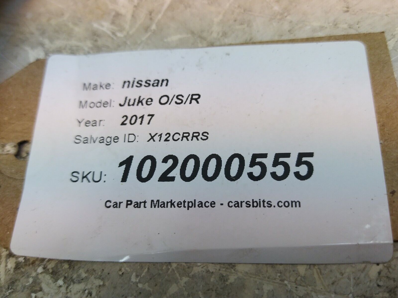 2017 Nissan Juke Door Handle & Lock Mechanism Driver Side Rear O/S/R X12CRRS - Image 8