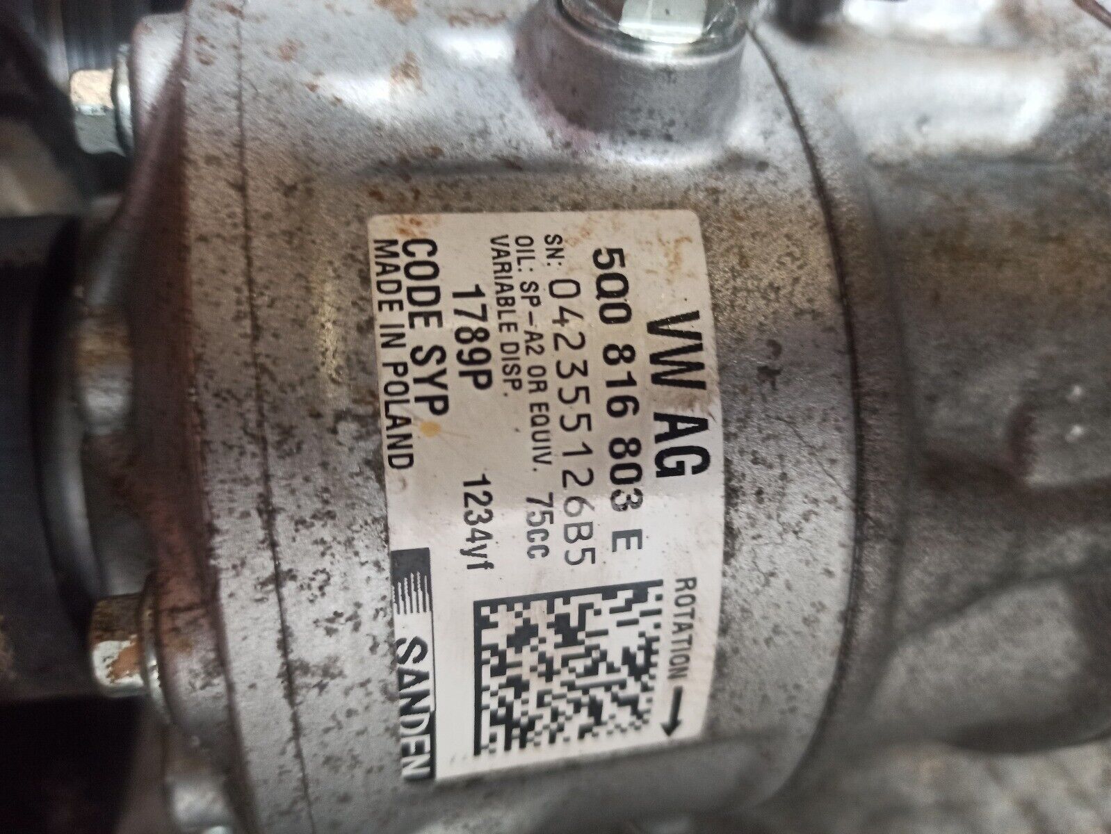 Skoda Yeti 5L7 2009-2018 1.2 Petrol Red AC Pump 5Q0816803E 042355126B5 - Image 5