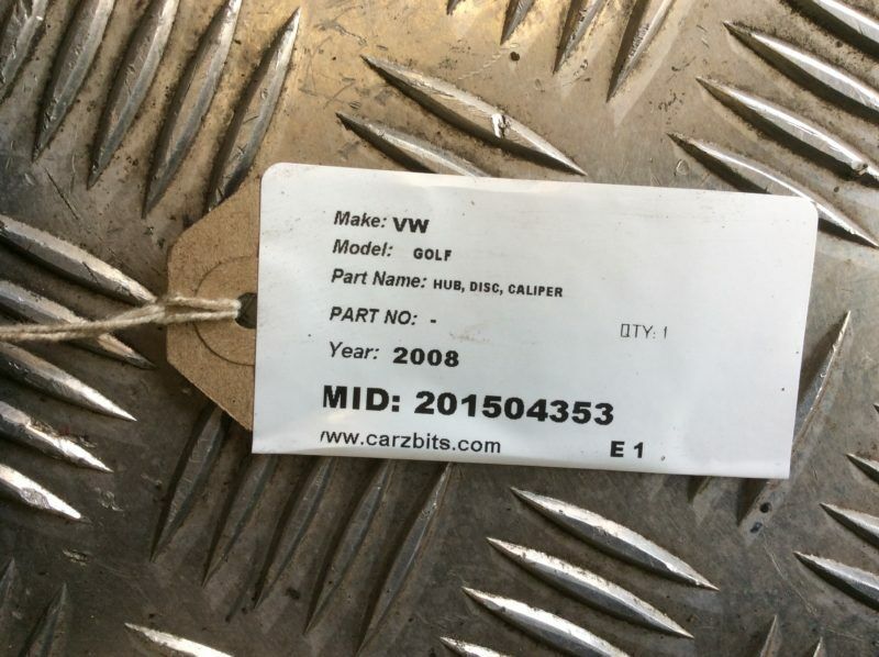 VW Golf MK5 Hub, Disc, Caliper 2008 Left Side Front - Image 4