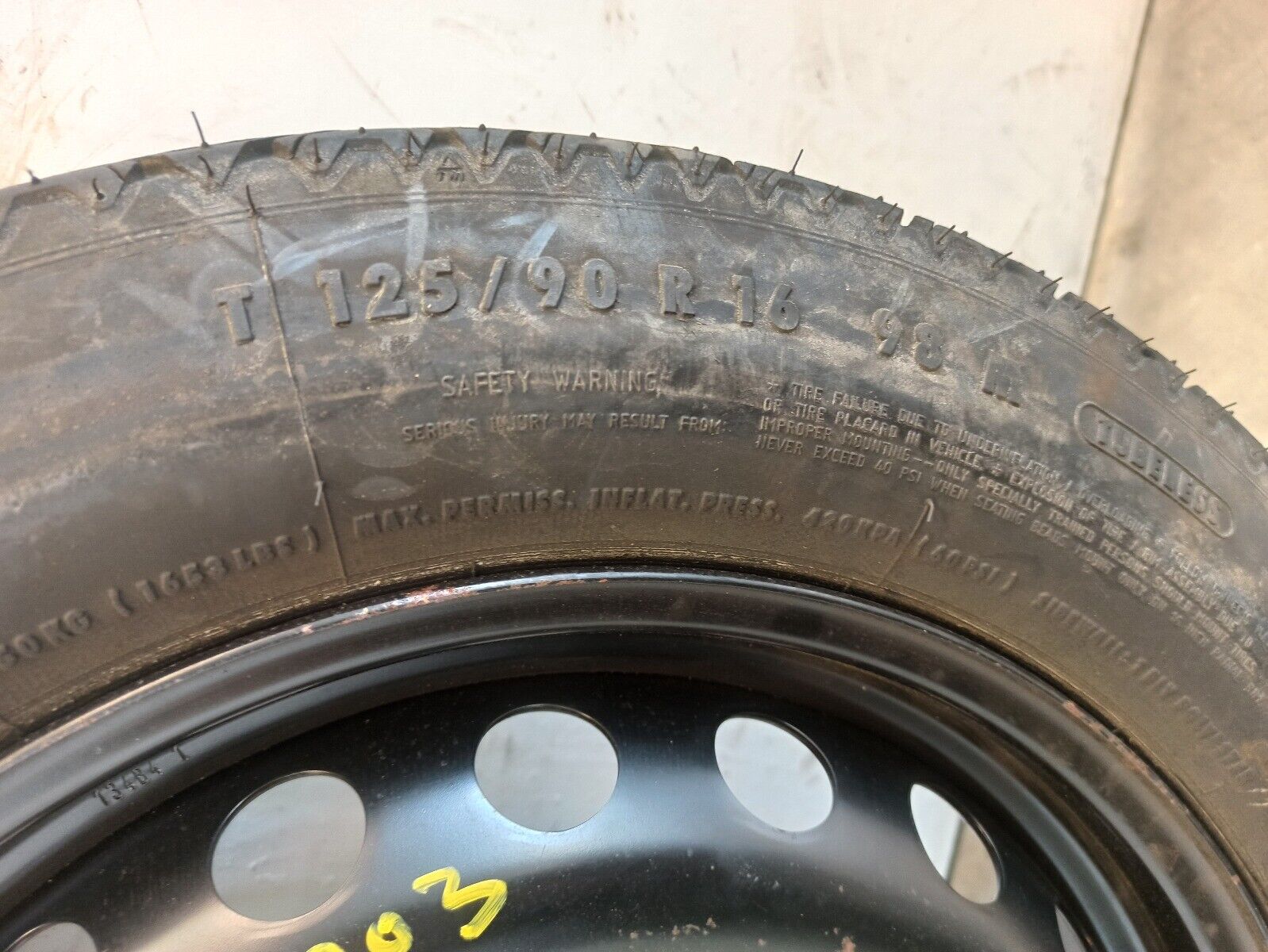 2007 Mercedes Benz C Class W203 16 Inch Spare Wheel T125/90R16 98M - Image 5