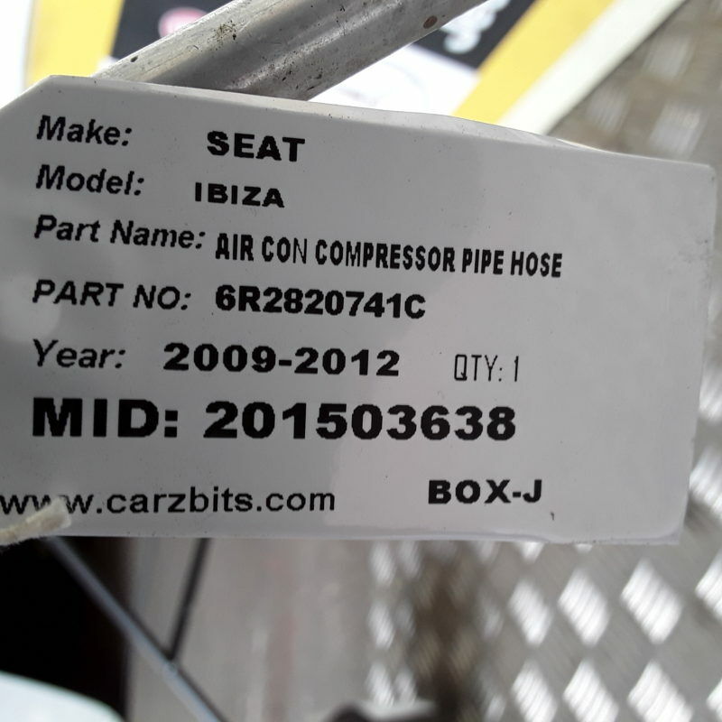 SEAT IBIZA AIR CON COMPRESSOR PIPE HOSE 6R2820741C 2009-2012 - Image 3