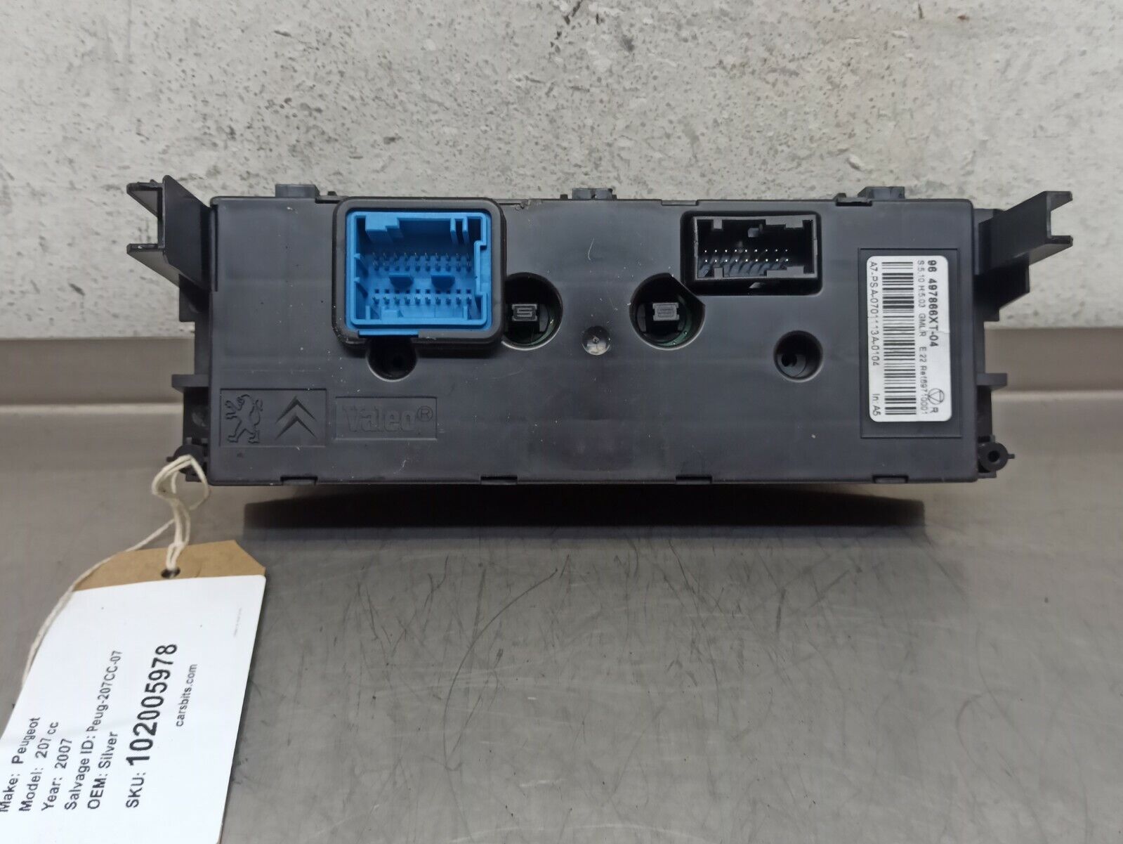 Buy PEUGEOT 207 CC 2006-2014 Climate Control Unit 497866XT