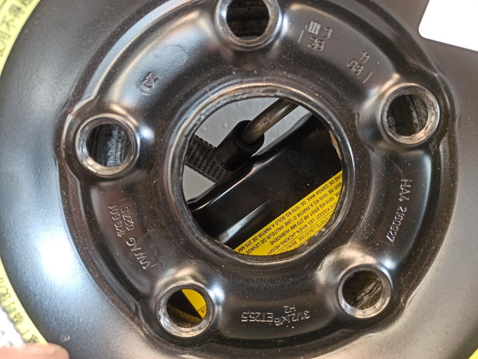 2012-2017 VW Golf MK6 16 Inch Spare wheel And Jack Kit T125/70D16 96M - Image 8