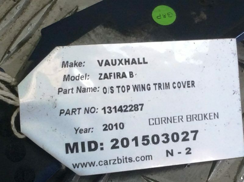 VAUXHALL ZAFIRA B DRIVER SIDE WING TRIM COVER 13142287 2010 - Image 4