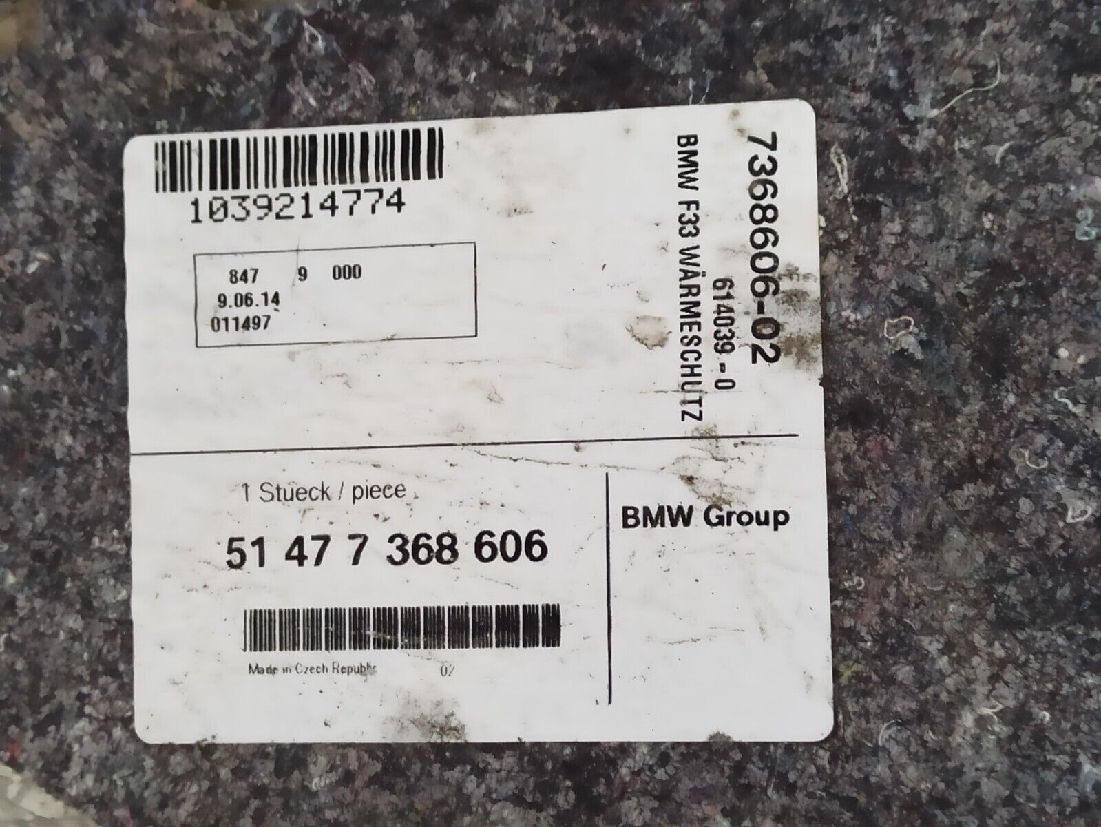 BMW 435i F33 2013-2020 Luggage Compartment Insulation 7368606 