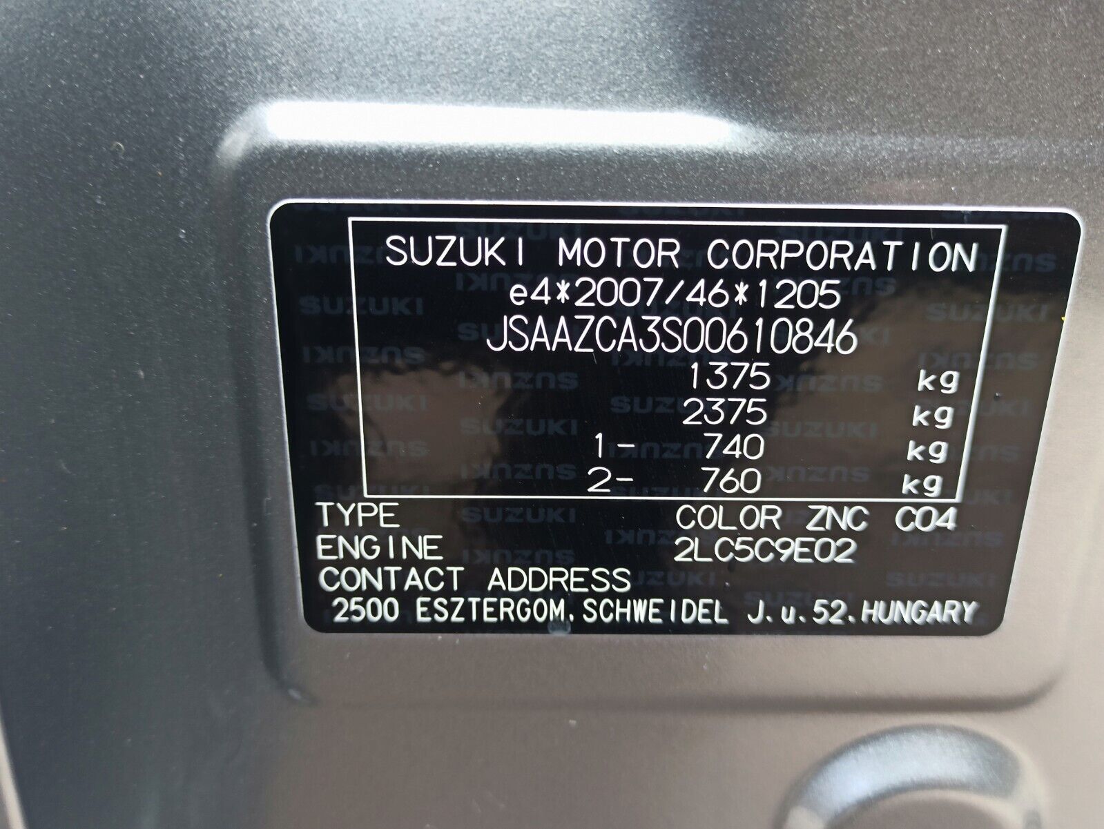 Suzuki Swift MK3 2017-2024 Fender Wing Panel Silver ZNC Right Side